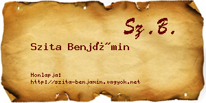Szita Benjámin névjegykártya