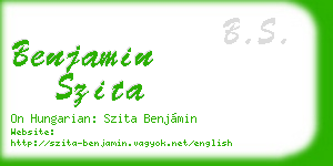 benjamin szita business card